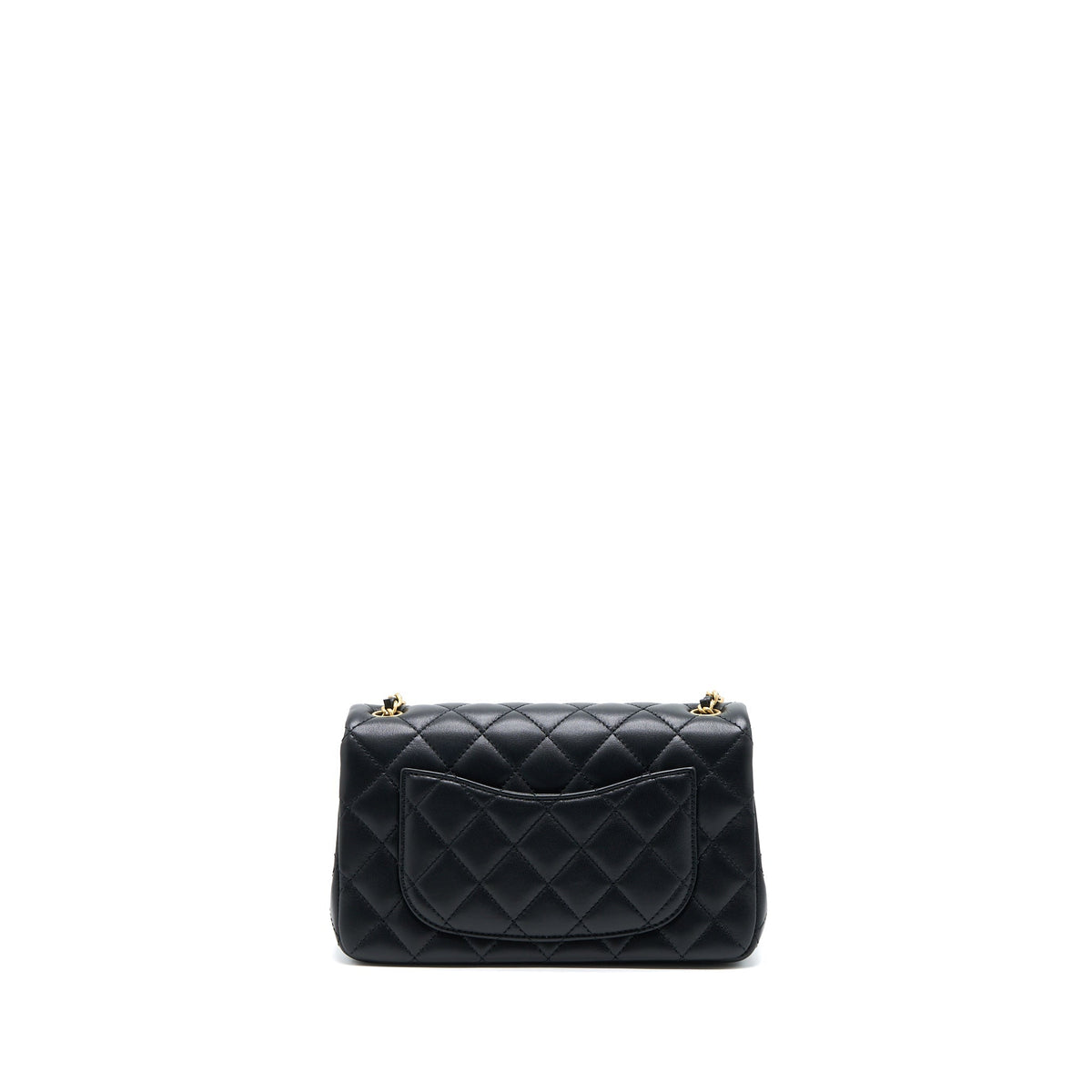CHANEL 23C PEARL CRUSH MINI RECTANGULAR FLAP BAG LAMBSKIN BLACK BRUSHED GHW (MICROCHIP)