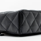 CHANEL 25P CC TOP HANDLE VANITY WITH CHAIN CAVIAR BLACK LGHW (MICROCHIP)
