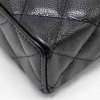 CHANEL 25P CC TOP HANDLE VANITY WITH CHAIN CAVIAR BLACK LGHW (MICROCHIP)