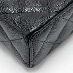 CHANEL 25P CC TOP HANDLE VANITY WITH CHAIN CAVIAR BLACK LGHW (MICROCHIP)