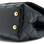 CHANEL 22A MINI COCO HANDLE WITH DETAILED LETTER HANDLE CALFSKIN BLACK BRUSHED GHW (MICROCHIP)