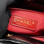 CHANEL HOBO BAG SHINY CALFSKIN BLACK BRUSHED GHW