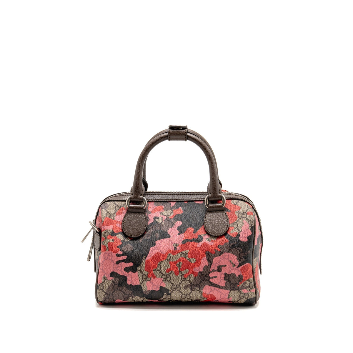 Gucci GG Camouflage Boston Bag GG Supreme Canvas/Leather Brown/Pink/Red SHW