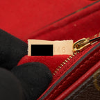 LOUIS VUITTON PALLAS CHAIN HANDBAG MONOGRAM CANVAS RED