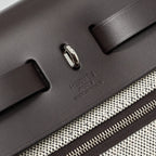 Hermes herbag 31 zip bag canvas / hunter ebene / ecru SHW