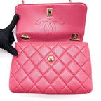 CHANEL TOP HANDLE TRENDY CC FLAP BAG LAMBSKIN PINK LGHW
