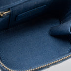 CHANEL PEARL CRUSH MINI VANITY WITH CHAIN DENIM BLUE GHW