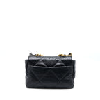 CHANEL SMALL 19 BAG LAMBSKIN BLACK MULTICOLOUR HARDWARE