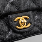 CHANEL 23P MINI COCO LOVE FLAP BAG CAVIAR BLACK GHW(MICROCHIP)