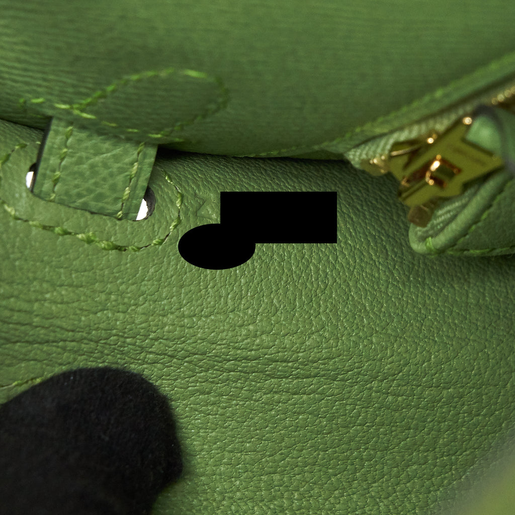 Hermes Kelly 25 Sellier Epsom vert criquet GHW