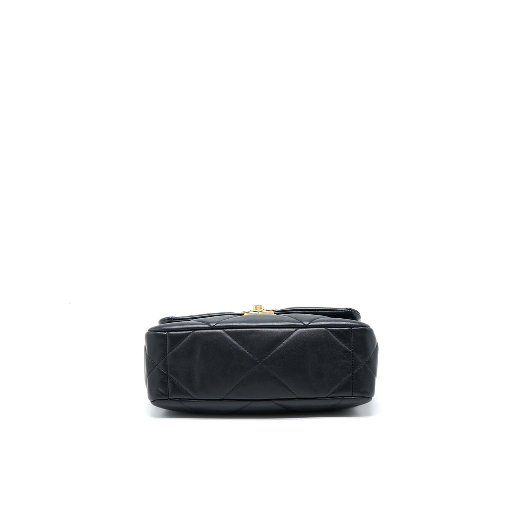 CHANEL SMALL 19 BAG LAMBSKIN BLACK MULTICOLOUR HARDWARE