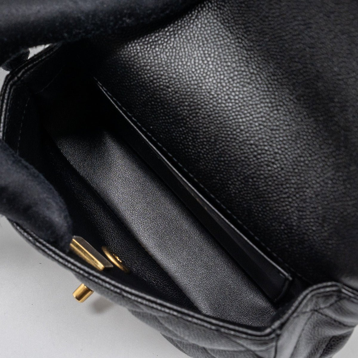 CHANEL 23P MINI COCO LOVE FLAP BAG CAVIAR BLACK GHW(MICROCHIP)
