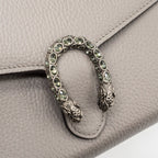 GUCCI DIONYSUS LEATHER MINI CHAIN BAG CALFSKIN GREY SHW