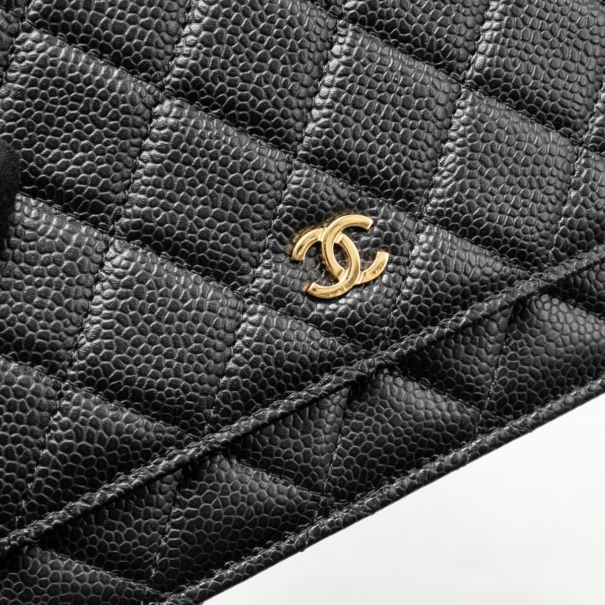 CHANEL CLASSIC WALLET ON CHAIN CAVIAR BLACK GHW (MICROCHIP)