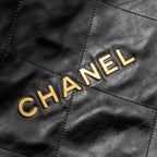 CHANEL MEDIUM 22 BAG CALFSKIN BLACK GHW (MICROCHIP)