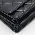 CHANEL MINI 2.55 REISSUE WALLET ON CHAIN AGED CALFSKIN BLACK GHW(MICROCHIP)