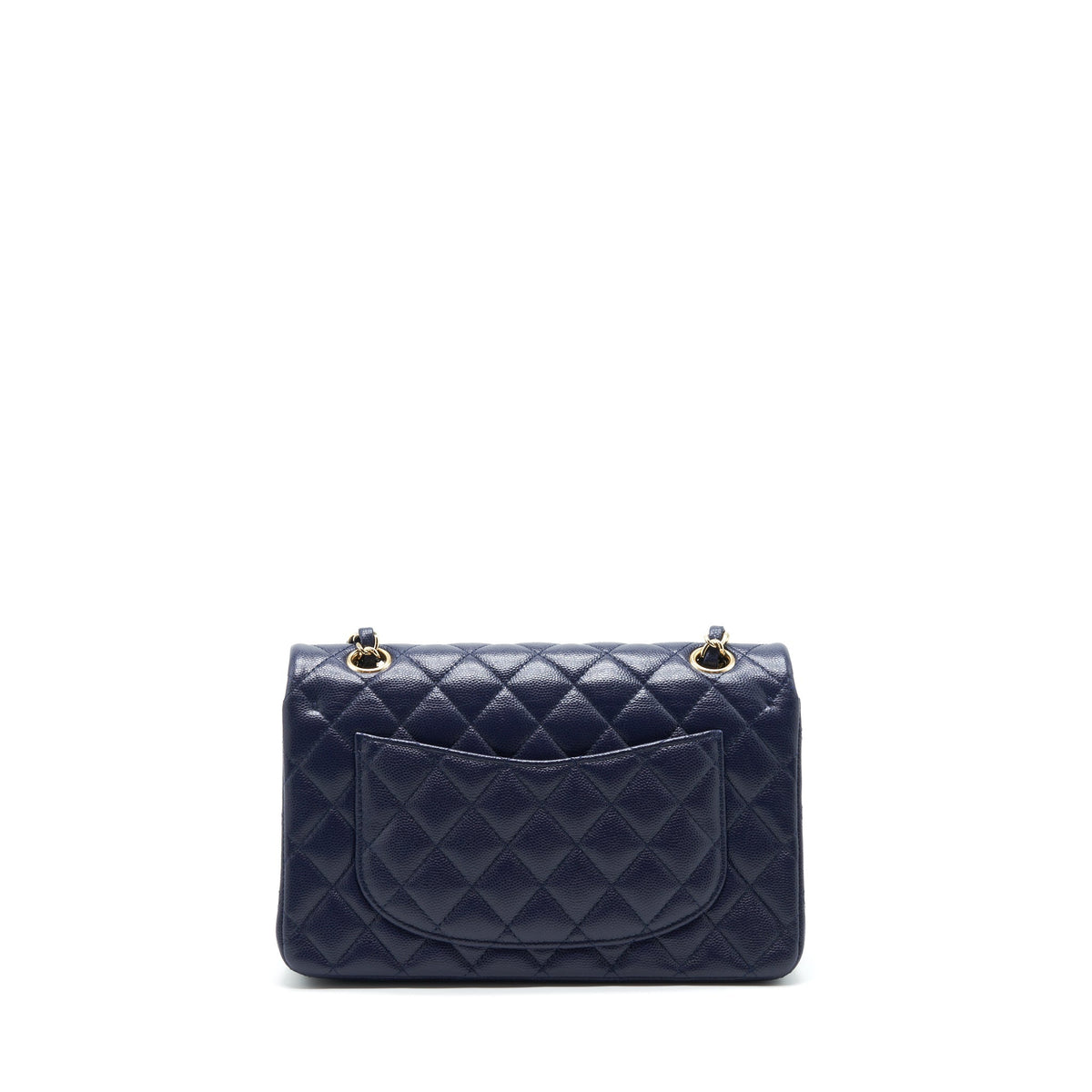 CHANEL SMALL CLASSIC FLAP BAG CAVIAR DARK BLUE LGHW