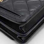 CHANEL MINI 2.55 REISSUE WALLET ON CHAIN AGED CALFSKIN BLACK GHW(MICROCHIP)
