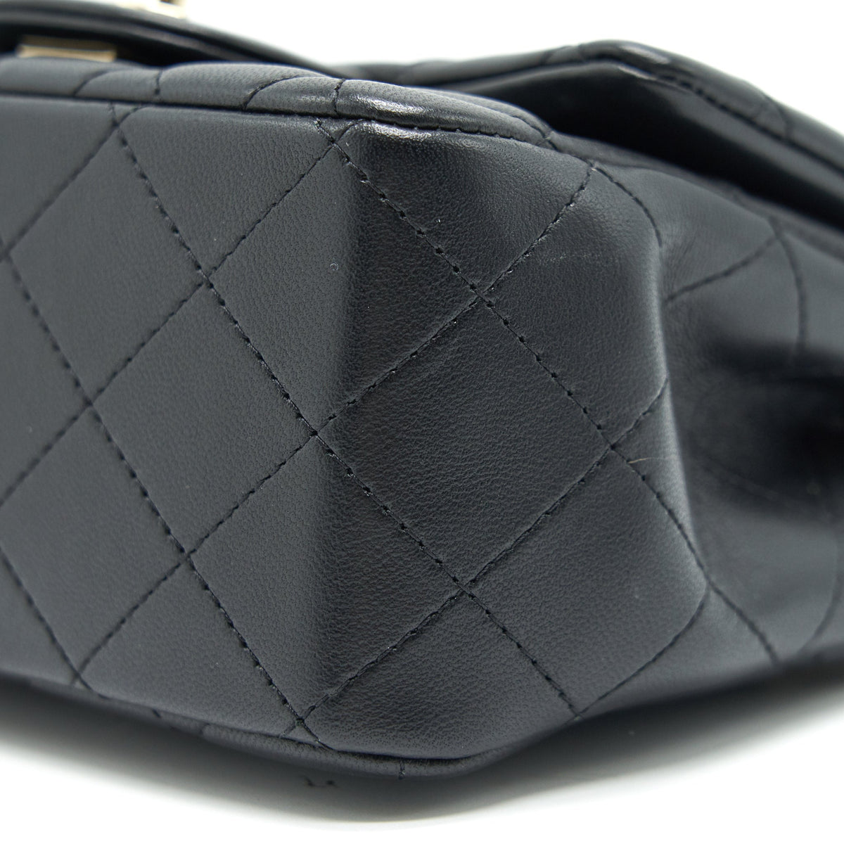 CHANEL MINI SQUARE LAMBSKIN BLACK LGHW SERIAL 29