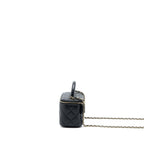 CHANEL 22A TOP HANDLE LONG VANITY CASE LAMBSKIN BLACK LGHW