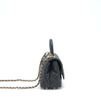 CHANEL MINI COCO HANDLE CAVIAR BLACK LGHW (MICROCHIP)