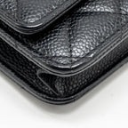 CHANEL CLASSIC WALLET ON CHAIN CAVIAR BLACK GHW