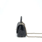CHANEL MINI COCO HANDLE CAVIAR BLACK LGHW (MICROCHIP)