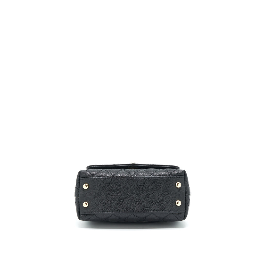 CHANEL MINI COCO HANDLE CAVIAR BLACK LGHW (MICROCHIP)