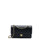 CHANEL MEDIUM CLASSIC DOUBLE FLAP BAG CAVIAR BLACK GHW (MICROCHIP)