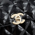 CHANEL SMALL TRENDY CC DUAL FLAP BAG PATENT BLACK LGHW (MICROCHIP)