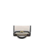 Hermes Kelly 25 TOILE H/SWIFT Ecru-Ardoise/Ardoise GHW
