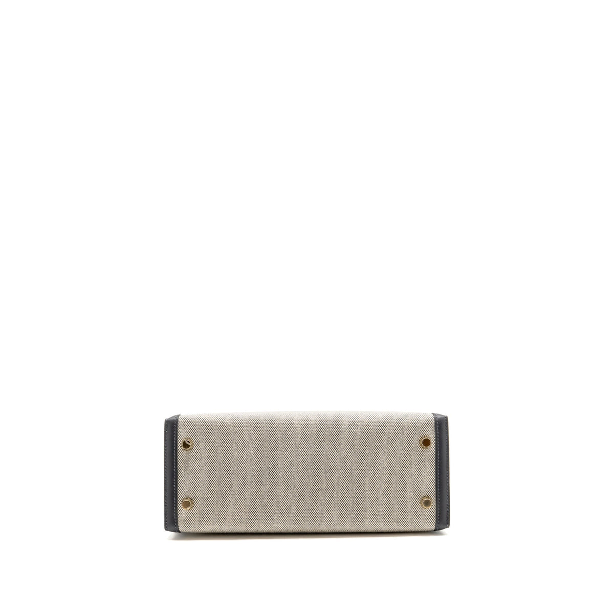 Hermes Kelly 25 TOILE H/SWIFT Ecru-Ardoise/Ardoise GHW