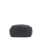 GUCCI GG MARMONT SMALL MATELASSE SHOULDER BAG BLACK GHW
