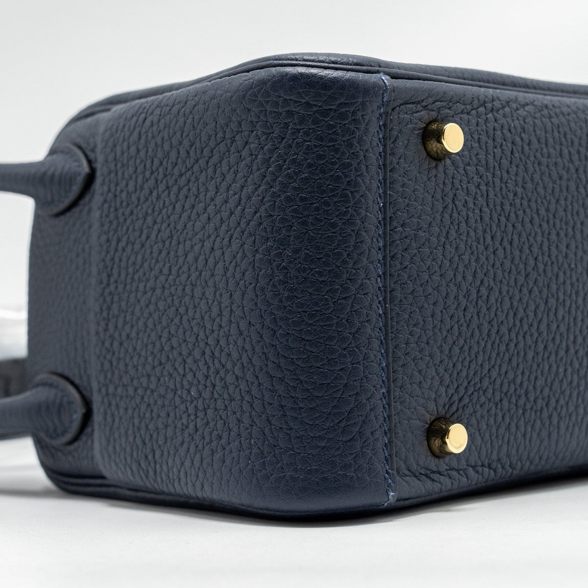 Hermes Mini Lindy Clemence Blue Nuit GHW