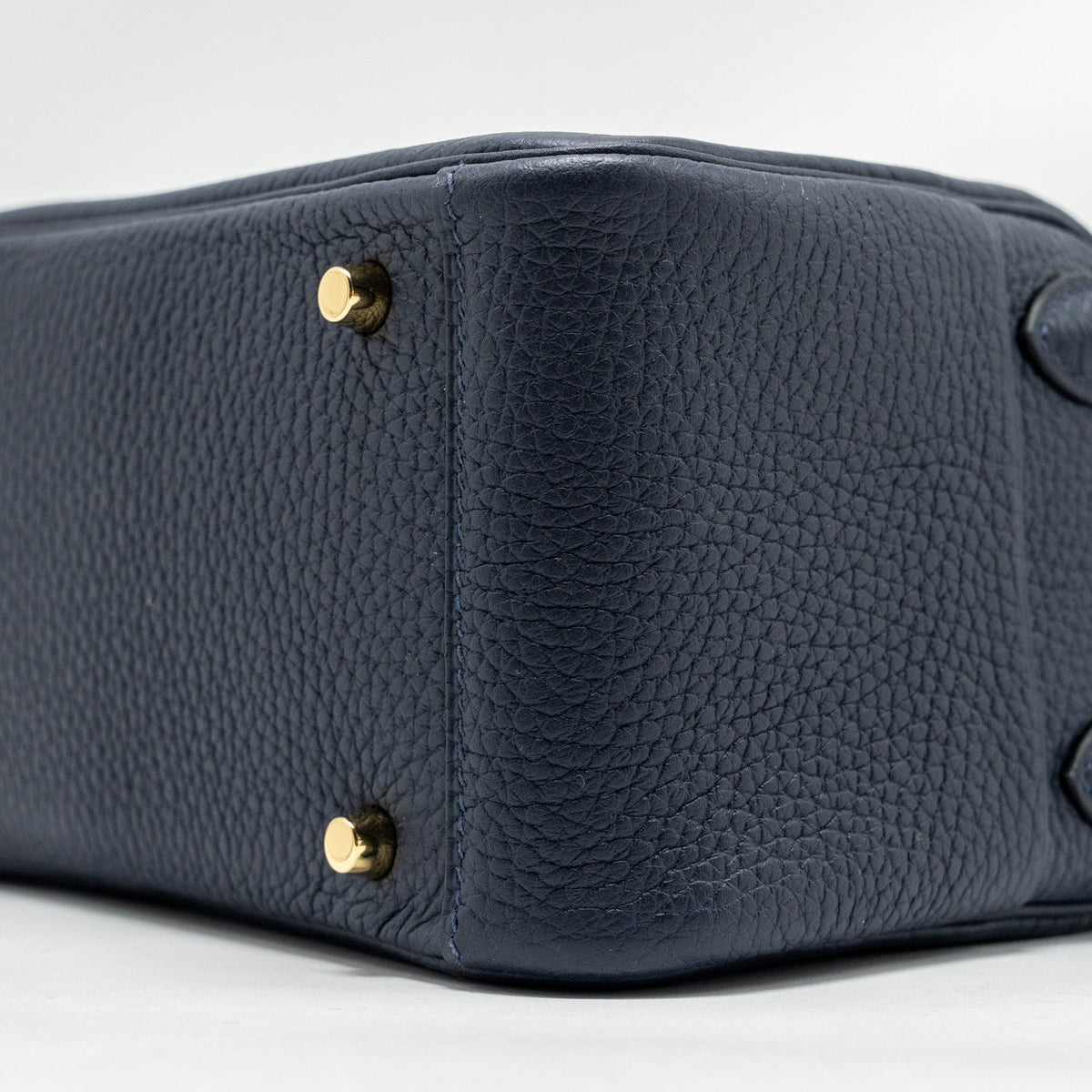 Hermes Mini Lindy Clemence Blue Nuit GHW