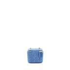 CHANEL 22C PEARL CRUSH MINI VANITY WITH CHAIN DENIM BLUE GHW