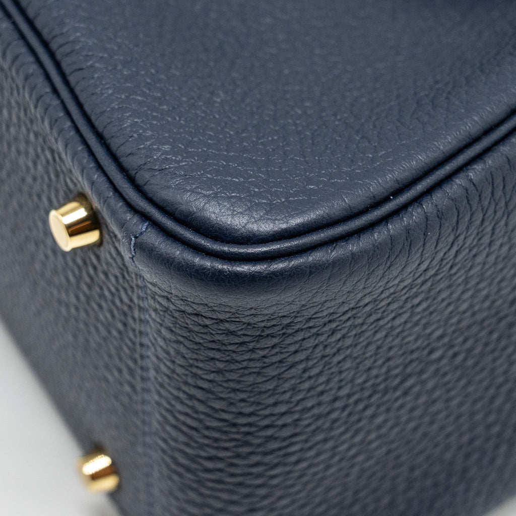 Hermes Mini Lindy Clemence Blue Nuit GHW