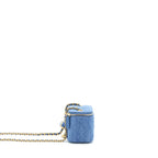 CHANEL 22C PEARL CRUSH MINI VANITY WITH CHAIN DENIM BLUE GHW
