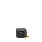 CHANEL PEARL CRUSH MINI VANITY CASE LAMBSKIN BLACK GHW