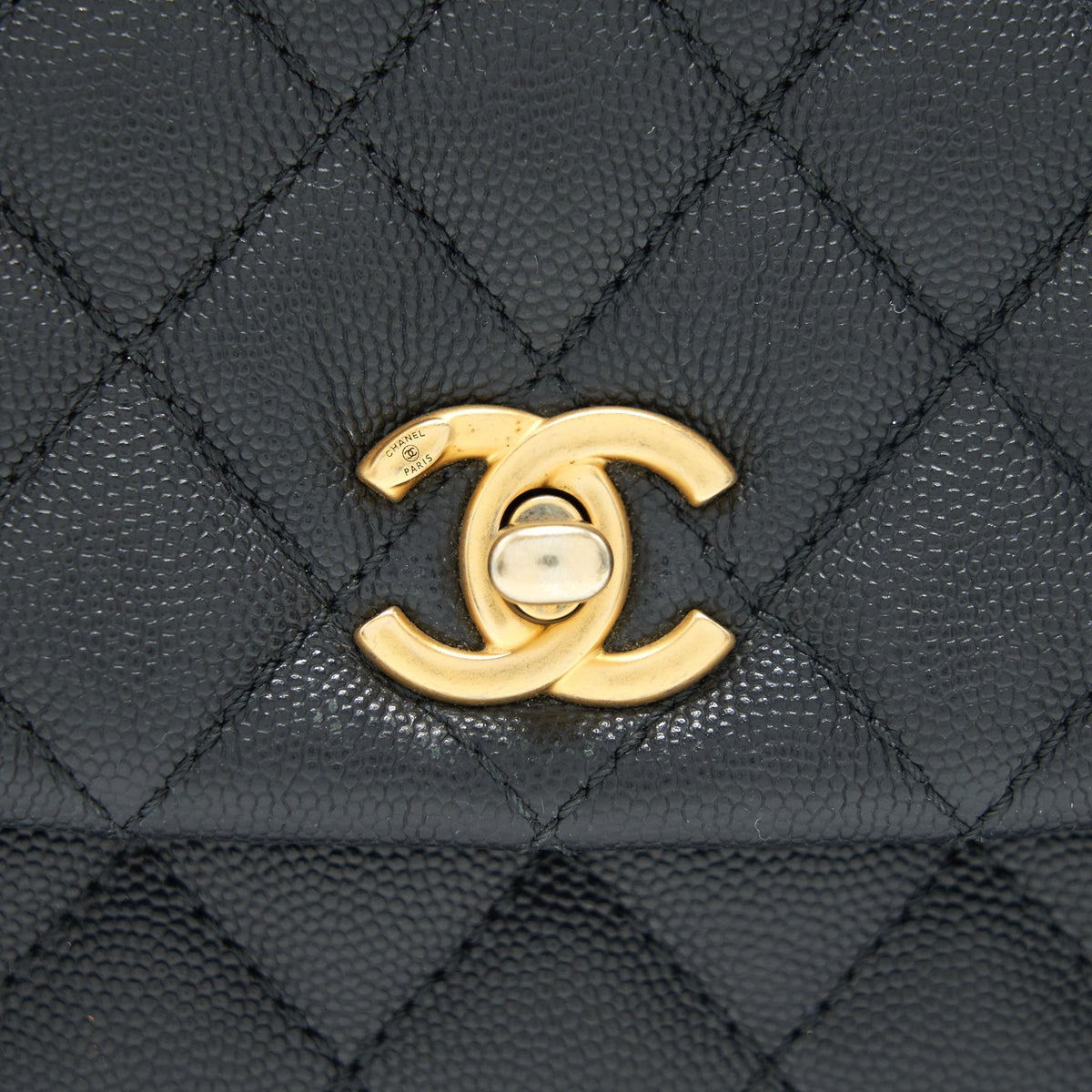 CHANEL CAVIAR MINI COCOHANDLE BLACK GHW SERIAL25