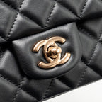 CHANEL MINI RECTANGULAR FLAP BAG LAMBSKIN BLACK RGHW (MICROCHIP)