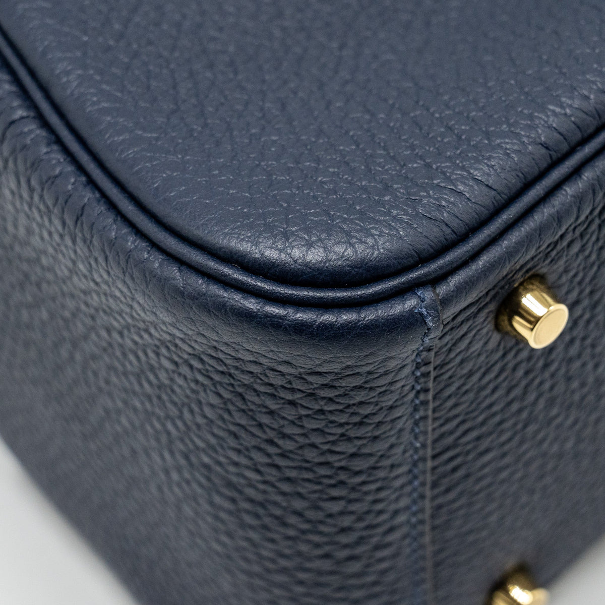 Hermes Mini Lindy Clemence Blue Nuit GHW