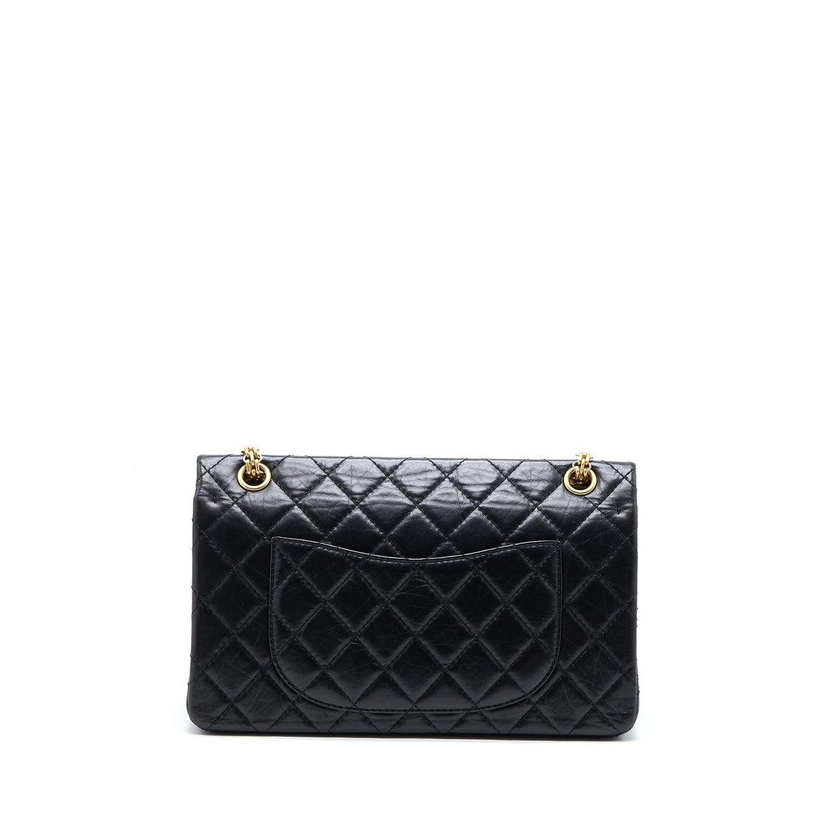 CHANEL 2.55 REISSUE 226 AGED CALFSKIN BLACK BRUSHED GHW (MICROCHIP)