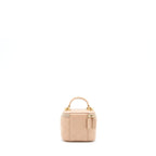 CHANEL TOP HANDLE MINI VANITY ON CHAIN LAMBSKIN BEIGE GHW