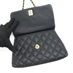 CHANEL CAVIAR MINI COCOHANDLE BLACK GHW SERIAL25