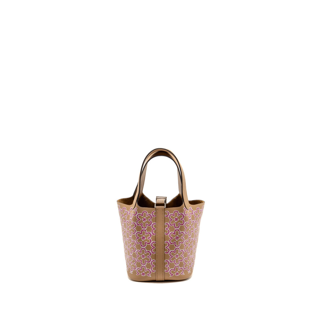 Hermes Lucky Daisy Micro Picotin Swift Chai-Rose-Blanc / Chai SHW