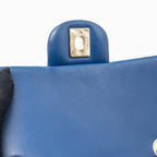 CHANEL MINI RECTANGULAR FLAP BAG LAMBSKIN BLUE LGHW