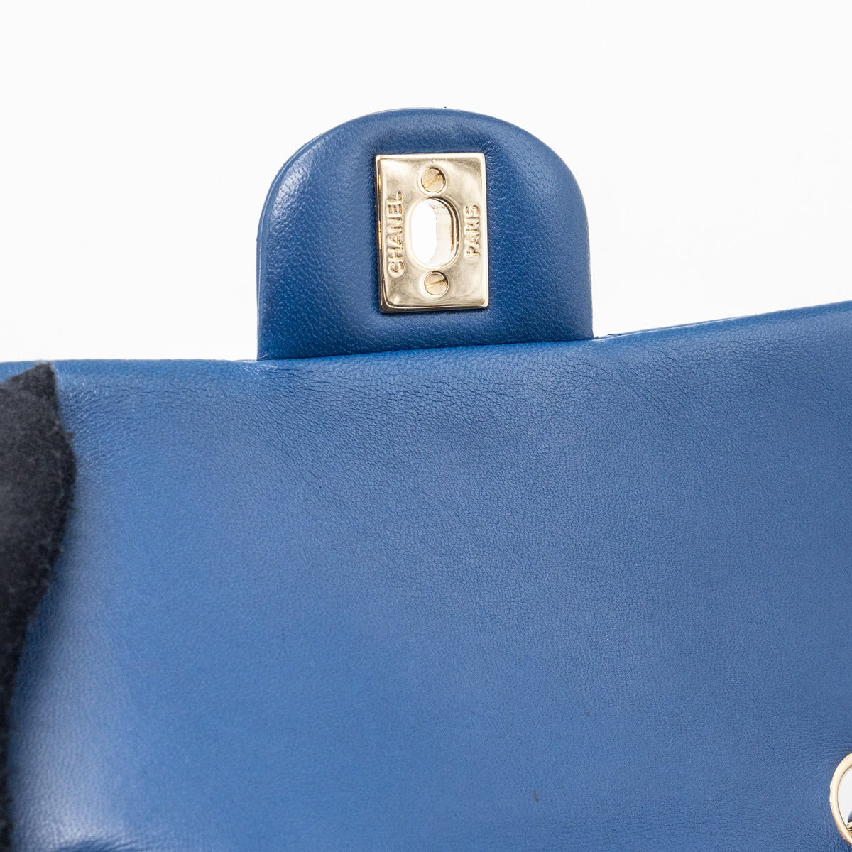 CHANEL MINI RECTANGULAR FLAP BAG LAMBSKIN BLUE LGHW