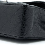 CHANEL SMALL CLASSIC DOUBLE FLAP BAG CAVIAR BLACK SHW (MICROCHIP)