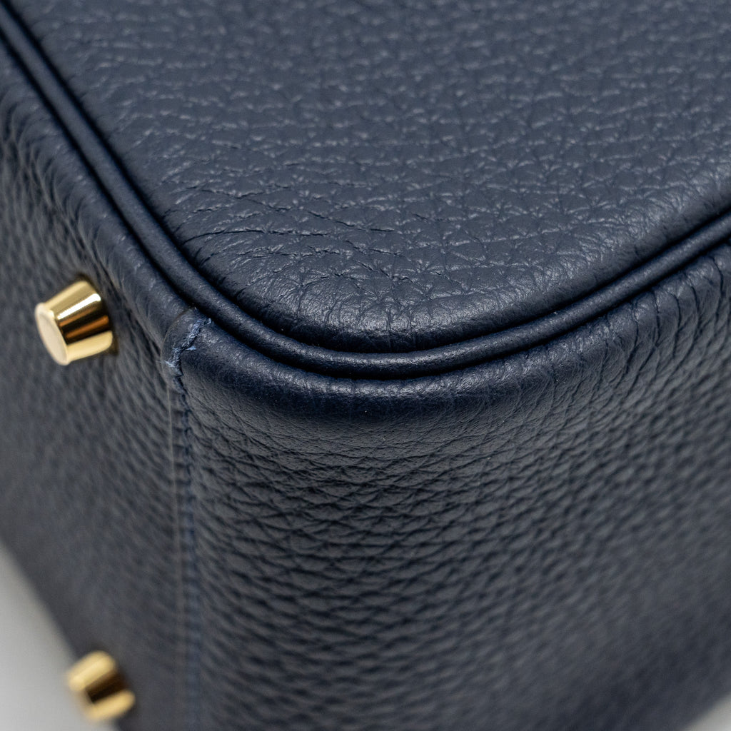 Hermes Mini Lindy Clemence Blue Nuit GHW